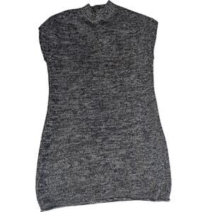Athleta Wool Pinewood Black Marl Med Sweater Long Vest Dress Tunic M